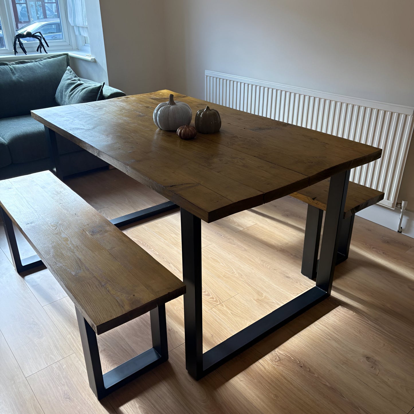 Rustic Dining Table & Bench Set