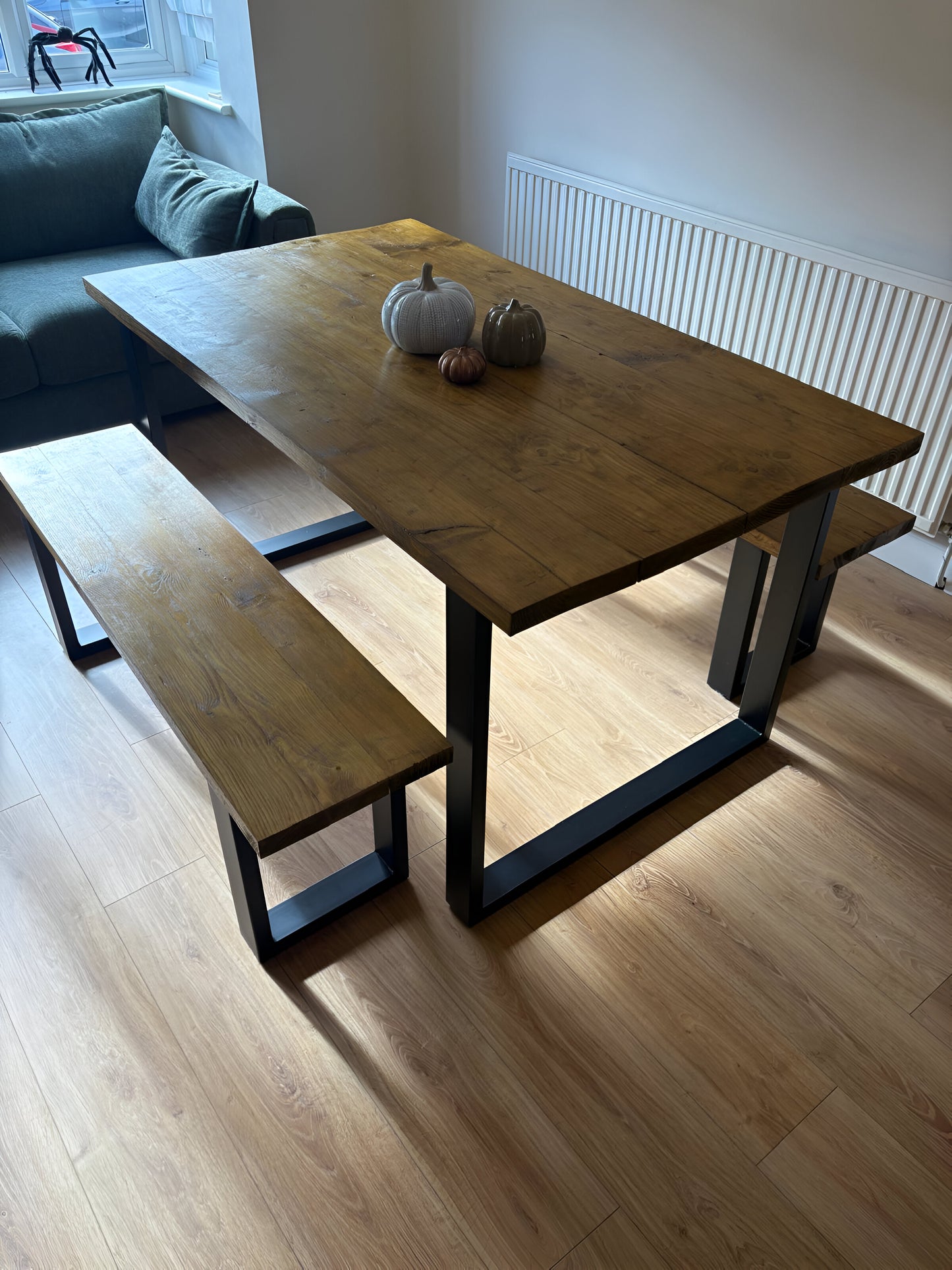 Rustic Dining Table & Bench Set