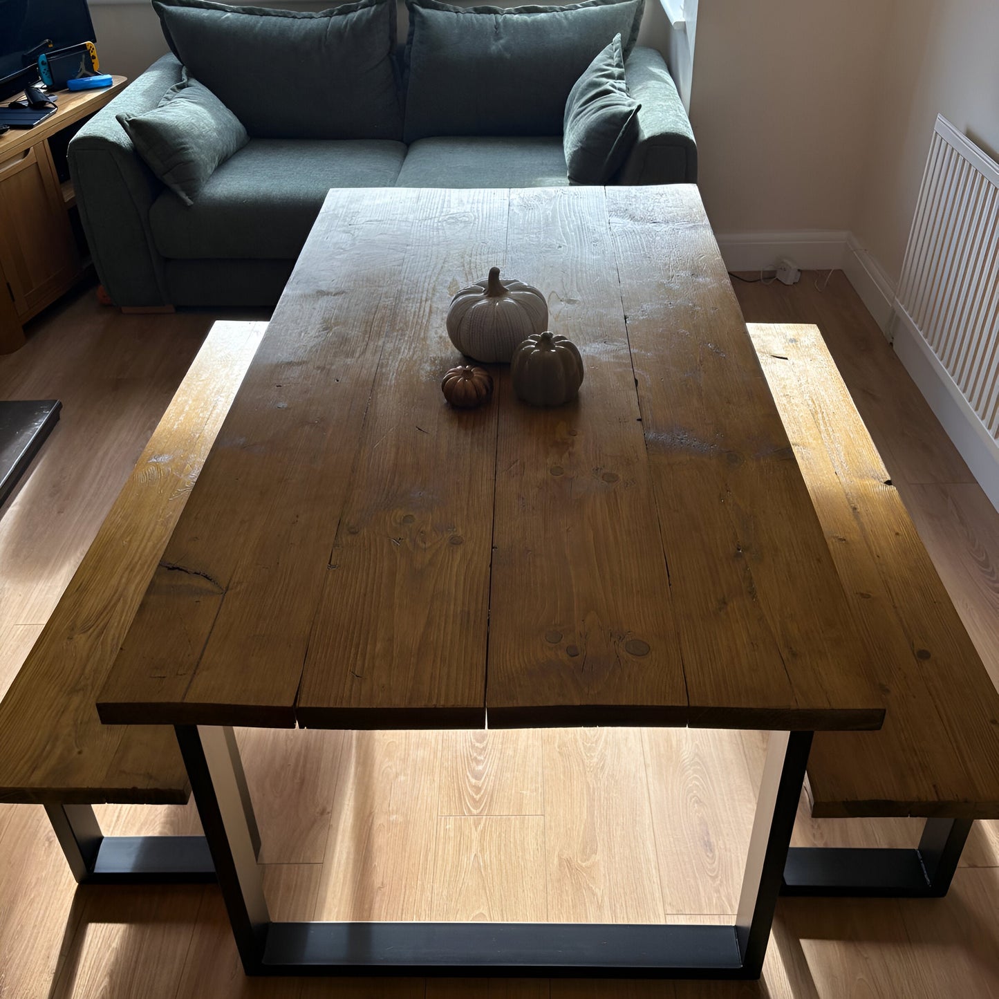 Rustic Dining Table & Bench Set