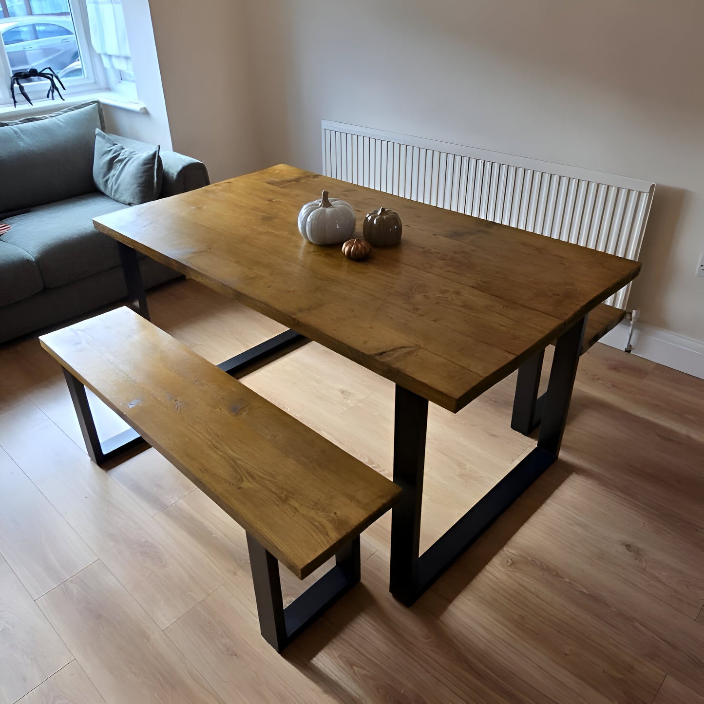 Rustic Dining Table & Bench Set