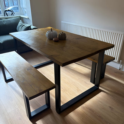 Rustic Dining Table & Bench Set